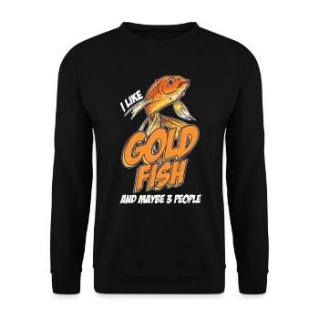 Comme le poisson rouge et la carpe japonaise pour 3 personnes - Sweat-shirt Unisexe - noir - Devant - Alina (178cm) & Michal (187cm)