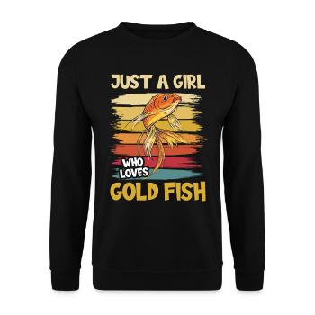 Fille qui aime la carpe poisson rouge Japon - Sweat-shirt Unisexe - noir - Devant - Alina (178cm) & Michal (187cm)