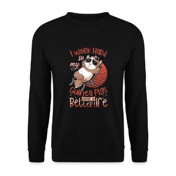 Mes cochons d’Inde ont une vie meilleure - Sweat-shirt Unisexe - noir - Devant - Alina (178cm) & Michal (187cm)