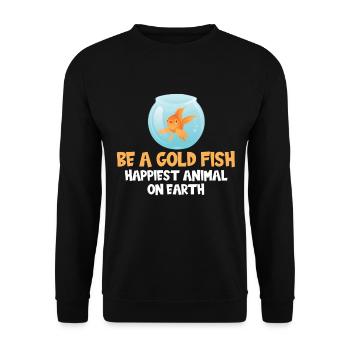 Vintage Goldfisch Karpfen Japan Aquarium Goldfisch - Unisex Pullover - Schwarz - Vorne - Alina (178cm) & Michal (187cm)