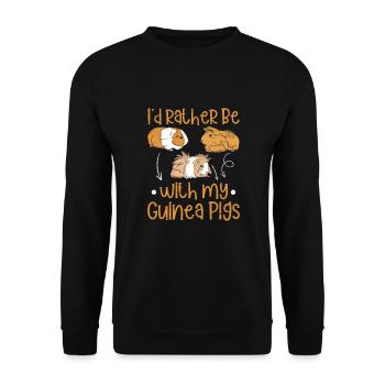 Better to be with my guinea pigs - sweetie - Unisex Sweatshirt - black - Front - Alina (178cm) & Michal (187cm)