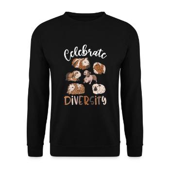 Vielfalt - Lustiges Meerschweinchen-nettes - Unisex Pullover - Schwarz - Vorne - Alina (178cm) & Michal (187cm)