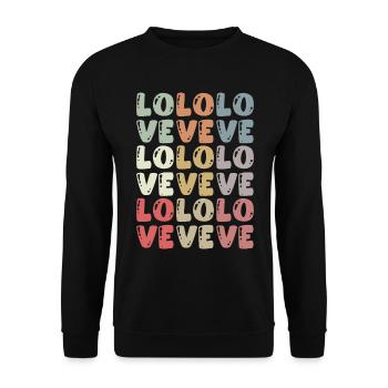 Saint-Valentin Typographie de mariage Amour Amour - Sweat-shirt Unisexe - noir - Devant - Alina (178cm) & Michal (187cm)