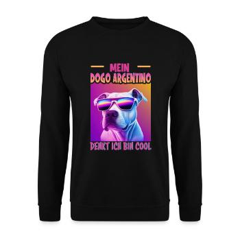Hunde Spruch Dogo Argentino Design für - Unisex Pullover - Schwarz - Vorne - Alina (178cm) & Michal (187cm)