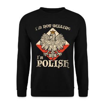 Poland Funny Polska Polski - Unisex Sweatshirt - black - Front - Alina (178cm) & Michal (187cm)