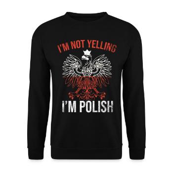 Poland Funny Polska Polski - Unisex Sweatshirt - black - Front - Alina (178cm) & Michal (187cm)