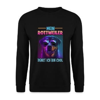 Hunde Spruch Rottweiler Design für Hundeliebhaber - Unisex Pullover - Schwarz - Vorne - Alina (178cm) & Michal (187cm)