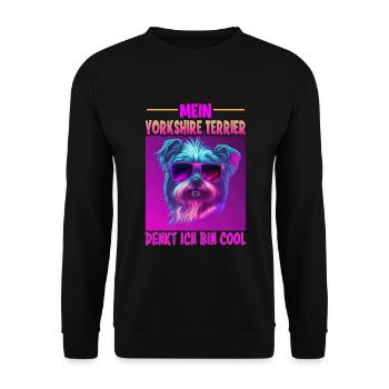 Hunde Spruch Yorkshire Terrier Design für - Unisex Pullover - Schwarz - Vorne - Alina (178cm) & Michal (187cm)