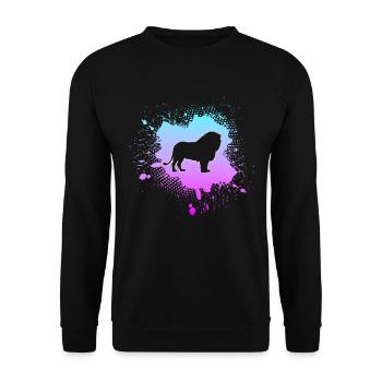 Löwe - Unisex Pullover - Schwarz - Vorne - Alina (178cm) & Michal (187cm)