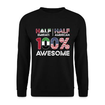 Born Emirati United Arab Emirates American USA - Unisex Sweatshirt - black - Front - Alina (178cm) & Michal (187cm)