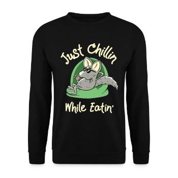 Chinchilla Wildlife Haustier Nagetier Essen - Unisex Pullover - Schwarz - Vorne - Alina (178cm) & Michal (187cm)