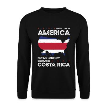 Born Costa Rican Costa Rica American USA - Unisex Sweatshirt - black - Front - Alina (178cm) & Michal (187cm)