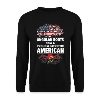 Geboren in Angola Angola Amerikanisch USA - Unisex Pullover - Schwarz - Vorne - Alina (178cm) & Michal (187cm)