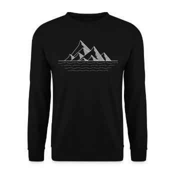 Mountain Peak Silhouette - Unisex Sweatshirt - black - Front - Alina (178cm) & Michal (187cm)