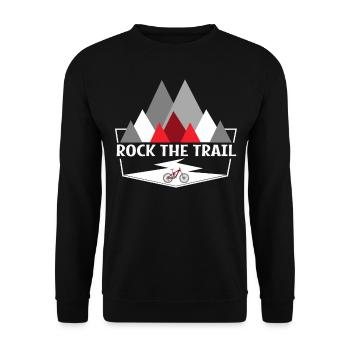 Rock The Trail Mountainbike Quote MTB - Unisex Sweatshirt - black - Front - Alina (178cm) & Michal (187cm)