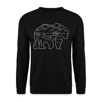 Bear Mountain Bike Hiking Camping - Unisex Sweatshirt - black - Front - Alina (178cm) & Michal (187cm)
