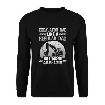 Crane operator design for excavator operators and construction workers - Unisex Sweatshirt - black - Front - Alina (178cm) & Michal (187cm)