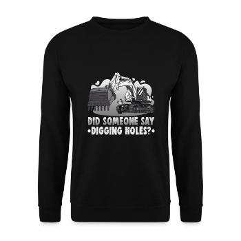 Crane operator design for excavator operators and construction workers - Unisex Sweatshirt - black - Front - Alina (178cm) & Michal (187cm)