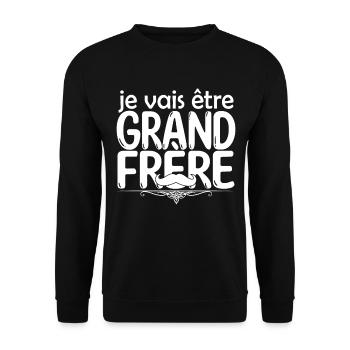 grand frère Bientôt grand-frère futur grand frère - Sweat-shirt Unisexe - noir - Devant - Alina (178cm) & Michal (187cm)