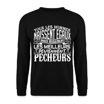 Pêcheur meilleurs Pêcheurs la pêche papa pêcheur - Sweat-shirt Unisexe - noir - Devant - Alina (178cm) & Michal (187cm)