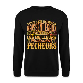 Pêcheur meilleurs Pêcheurs la pêche papa pêcheur - Sweat-shirt Unisexe - noir - Devant - Alina (178cm) & Michal (187cm)