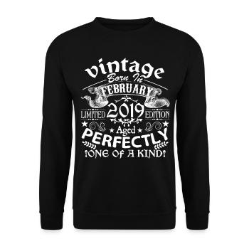 February 2019 | anniversary 2019 Vintage February - Unisex Sweatshirt - black - Front - Alina (178cm) & Michal (187cm)