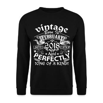 February 2018 | birthday 2018 Vintage February - Unisex Sweatshirt - black - Front - Alina (178cm) & Michal (187cm)