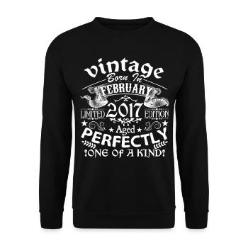 February 2017 | anniversary 2017 Vintage February - Unisex Sweatshirt - black - Front - Alina (178cm) & Michal (187cm)