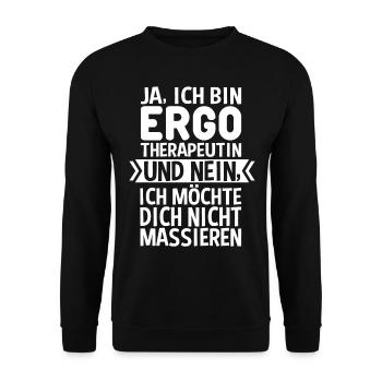 Ergotherapeutin - Massage - Unisex Pullover - Schwarz - Vorne - Alina (178cm) & Michal (187cm)