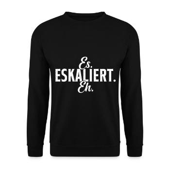 ES Eskaliert Eh - Unisex Pullover - Schwarz - Vorne - Alina (178cm) & Michal (187cm)