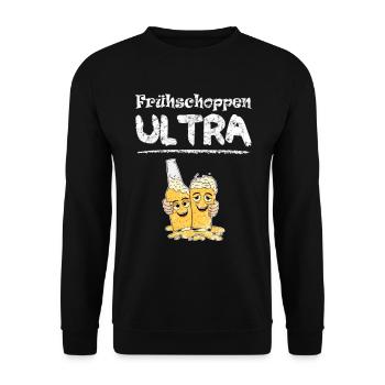 Frühschoppen Ultra Lustige Biere - Unisex Pullover - Schwarz - Vorne - Alina (178cm) & Michal (187cm)