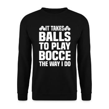 Boccia Petanque Boule Bocciaspieler Lyonnais - Unisex Pullover - Schwarz - Vorne - Alina (178cm) & Michal (187cm)