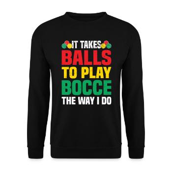 Boccia Petanque Boule Bocciaspieler Lyonnais - Unisex Pullover - Schwarz - Vorne - Alina (178cm) & Michal (187cm)