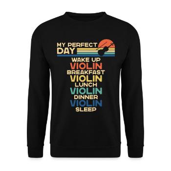 Violon Violoniste Rétro Vintage My - Sweat-shirt Unisexe - noir - Devant - Alina (178cm) & Michal (187cm)