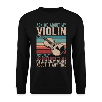 Violon Violoniste Rétro Vintage Demander - Sweat-shirt Unisexe - noir - Devant - Alina (178cm) & Michal (187cm)