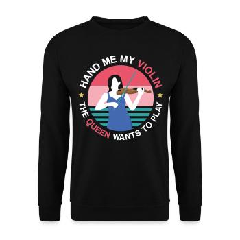 violoniste violoniste Hand Me My - Sweat-shirt Unisexe - noir - Devant - Alina (178cm) & Michal (187cm)