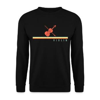 Violin Violinist Retro Vintage - Unisex Pullover - Schwarz - Vorne - Alina (178cm) & Michal (187cm)