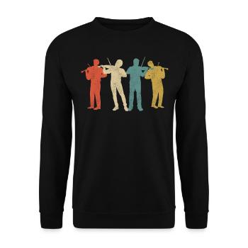 Violin Violinist Retro Vintage - Unisex Sweatshirt - black - Front - Alina (178cm) & Michal (187cm)