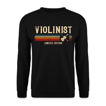 Violon Violoniste Rétro Vintage - Sweat-shirt Unisexe - noir - Devant - Alina (178cm) & Michal (187cm)