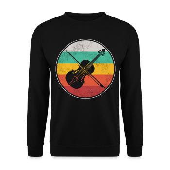 Violin Violinist Retro Vintage - Unisex Sweatshirt - black - Front - Alina (178cm) & Michal (187cm)