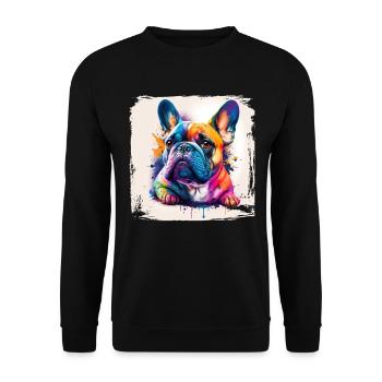 Chiens Français Bulldog Amateurs de chiens - Sweat-shirt Unisexe - noir - Devant - Alina (178cm) & Michal (187cm)