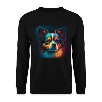 Dog Saying Papillon Design for Dog Lovers - Unisex Sweatshirt - black - Front - Alina (178cm) & Michal (187cm)