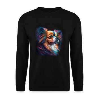 Dog Saying Papillon Design for Dog Lovers - Unisex Sweatshirt - black - Front - Alina (178cm) & Michal (187cm)