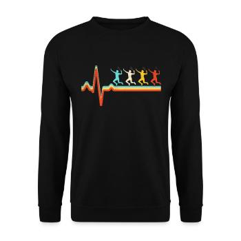 Badminton Retro Heartbeat - Sweat-shirt Unisexe - noir - Devant - Alina (178cm) & Michal (187cm)