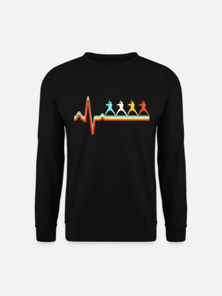 Baseball Retro Heartbeat - Sweat-shirt Unisexe - noir