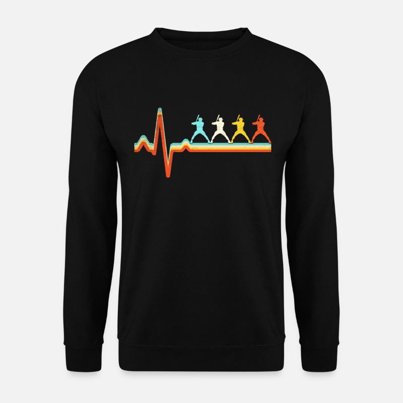 Baseball Retro Herzschlag - Unisex Pullover - Schwarz