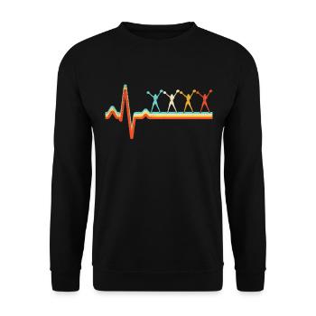 Cheerleading Retro Heartbeat - Sweat-shirt Unisexe - noir - Devant - Alina (178cm) & Michal (187cm)
