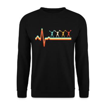 Cheerleading Retro Heartbeat - Sweat-shirt Unisexe - noir - Devant - Alina (178cm) & Michal (187cm)