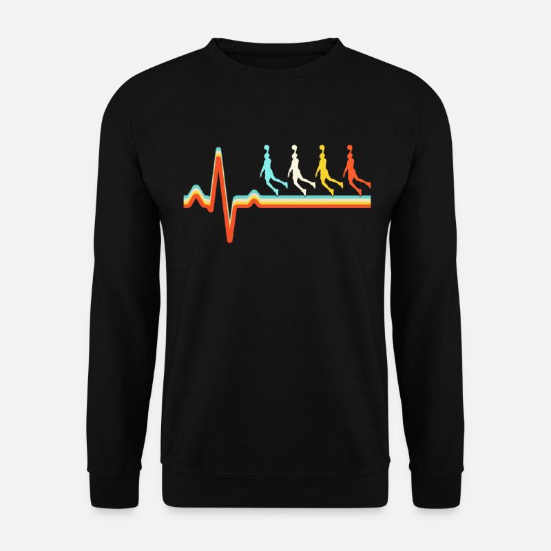 Basketball Retro Herzschlag - Unisex Pullover - Schwarz