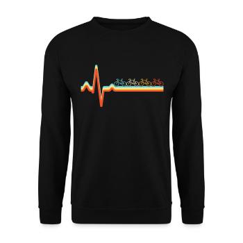 Bicycle heartbeat retro - Unisex Sweatshirt - black - Front - Alina (178cm) & Michal (187cm)